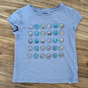 Girls Gap Dusty Blue Emoji Graphic Tee - Size XS